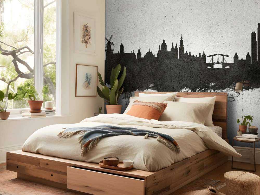 Aquarelle skyline, Amsterdam