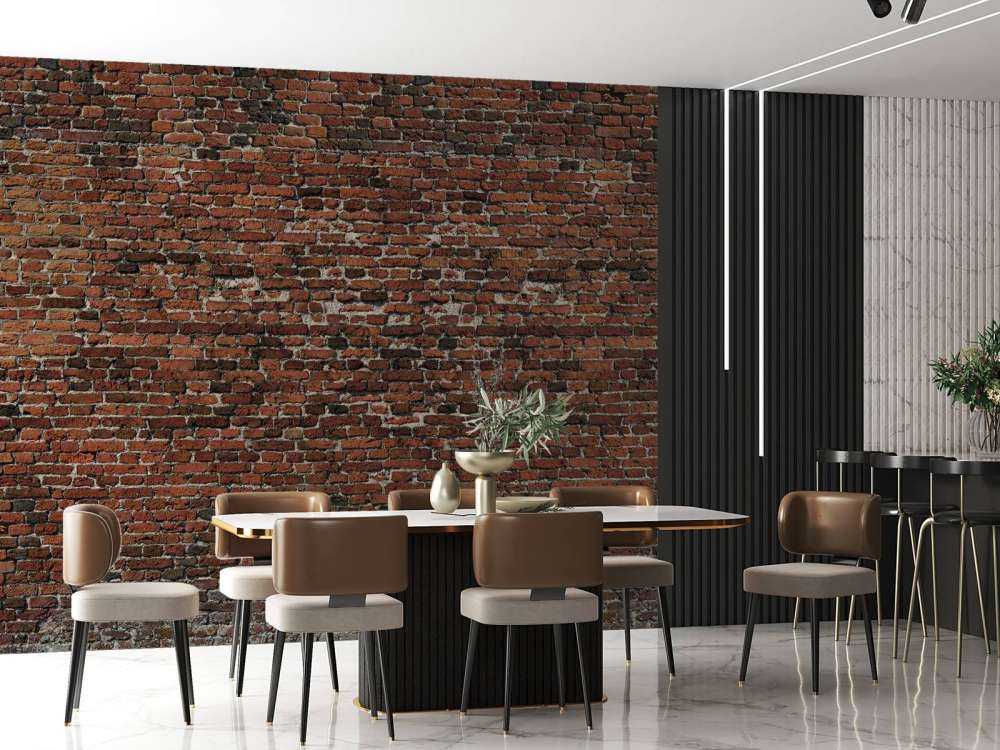 Ancien mur de briques restauré