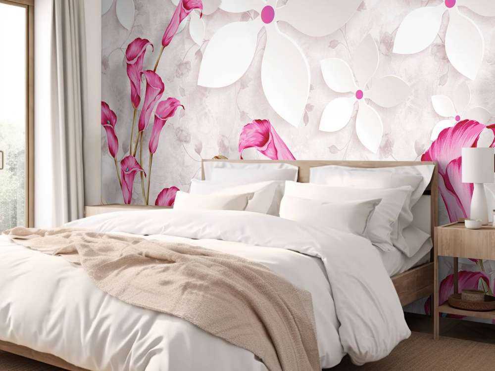 Fleurs roses et blanches