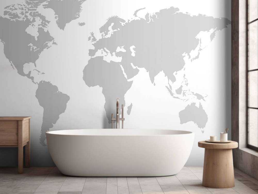 Carte du monde grise