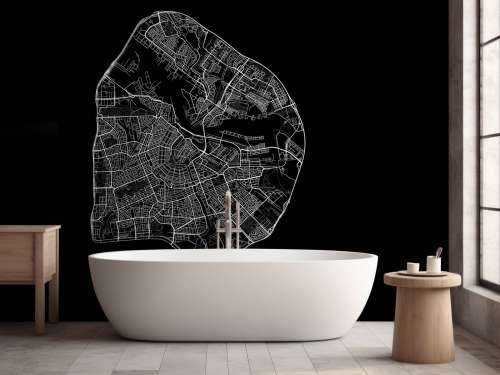 Carte d'Amsterdam, noir