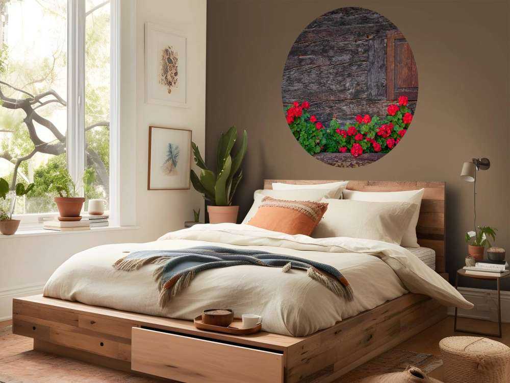 Vieux bois avec des fleurs