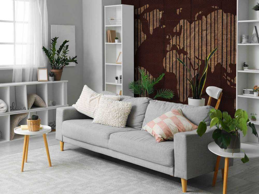 Carte du monde avec texture bois