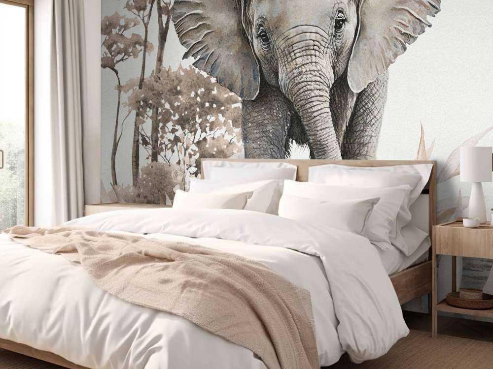 Bébé éléphant de la jungle taupe