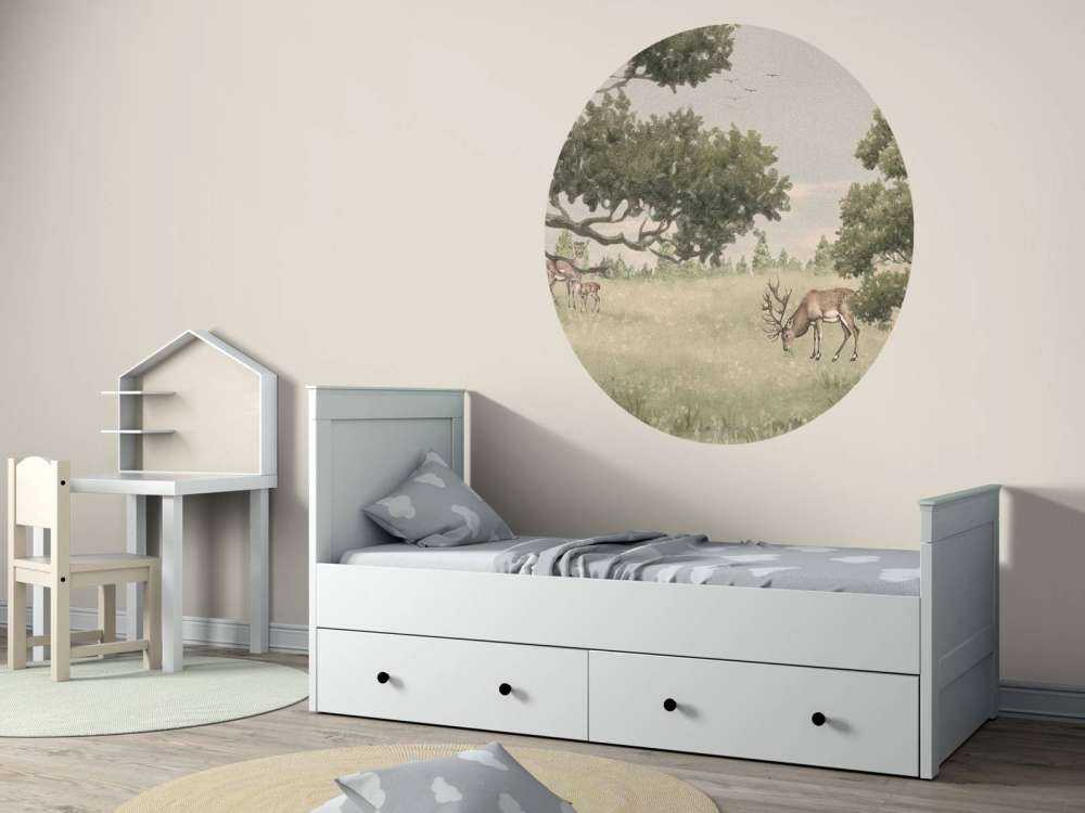 Paysage avec animaux en beige