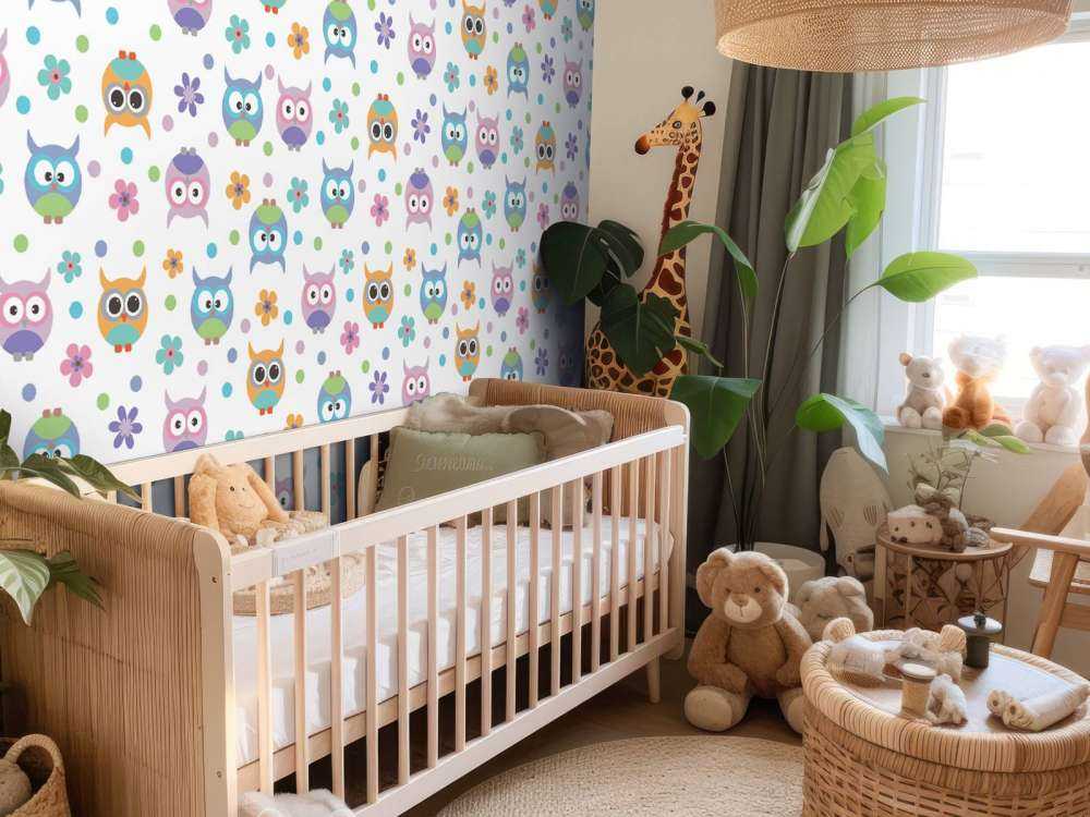 Papier peint avec des hiboux