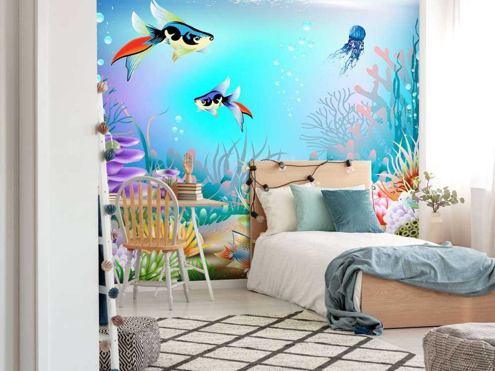 Les poissons dans la mer