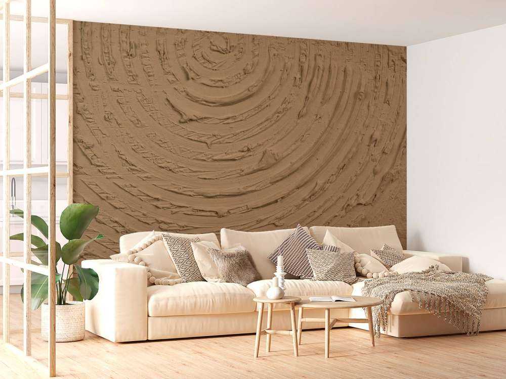 Formes et lignes courbes en brun doré
