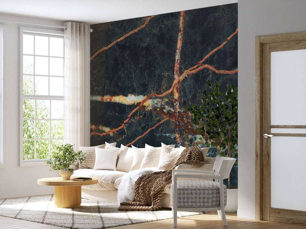 Marbre bleu avec couleur cuivre
