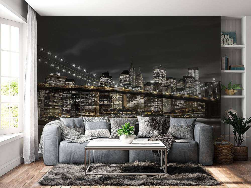 Le pont de Brooklyn en pleine nuit