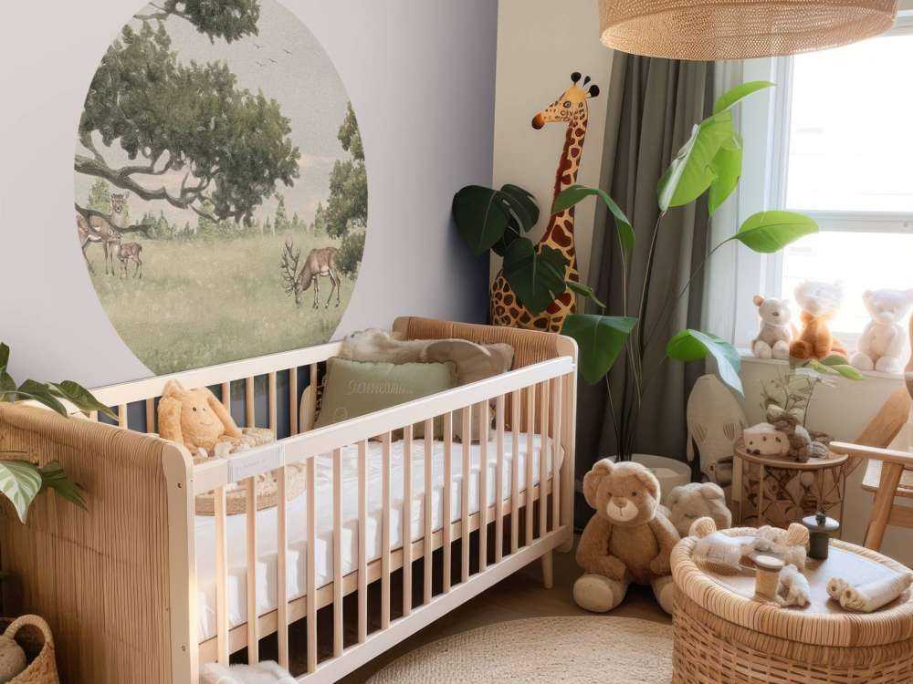 Paysage avec animaux en beige