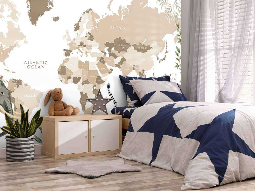 Carte du monde avec animaux de la jungle