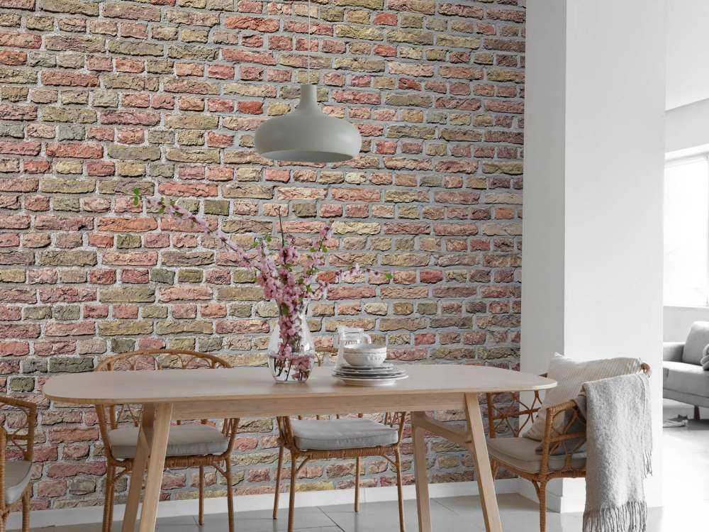 Mur de briques avec joints restaurés