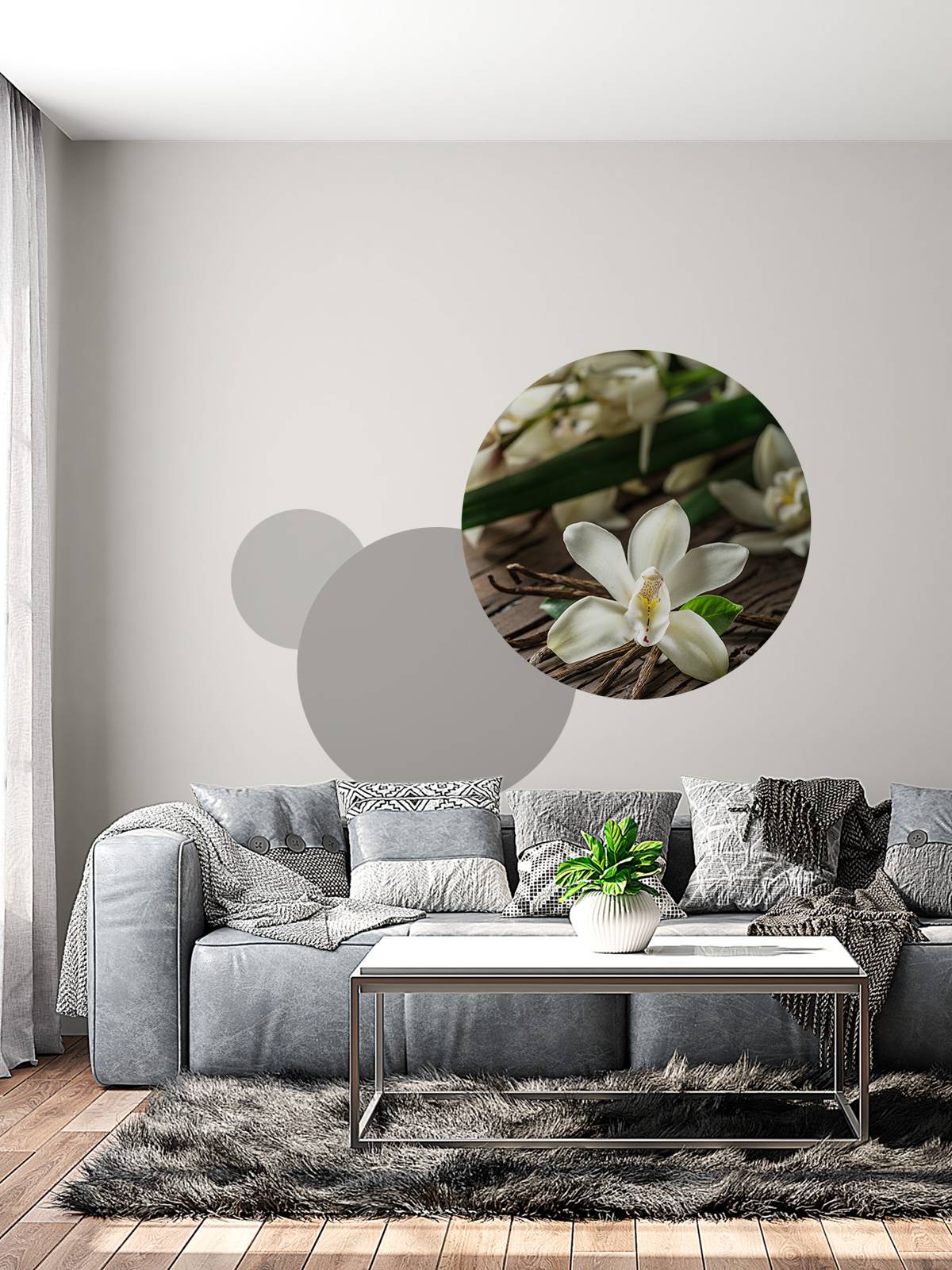 Gousses de vanille et fleurs