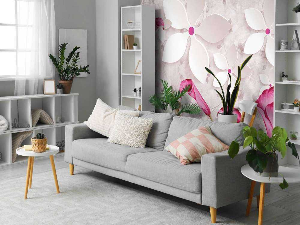 Fleurs roses et blanches
