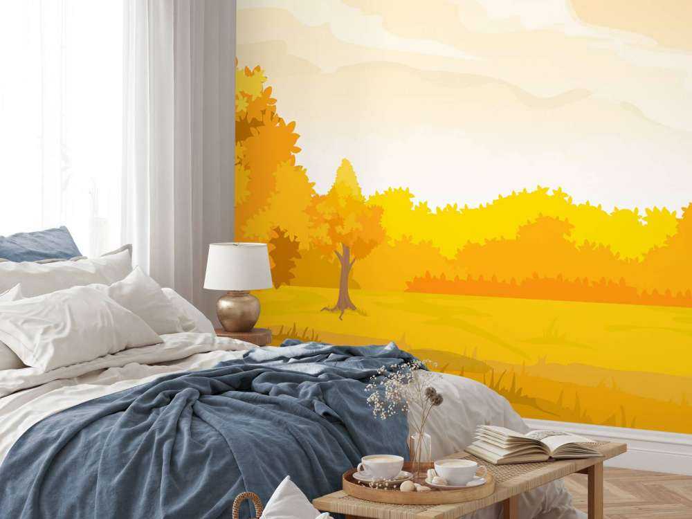 Illustration d'un paysage d'automne