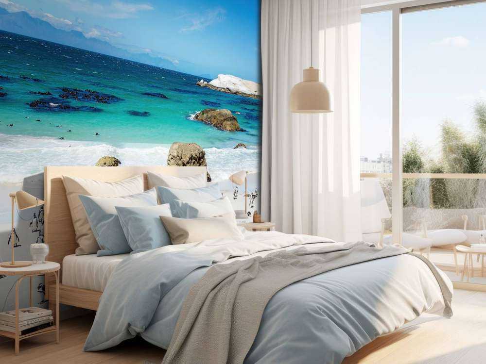 Plage avec pingouins