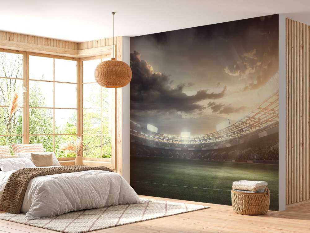 Stade au coucher du soleil