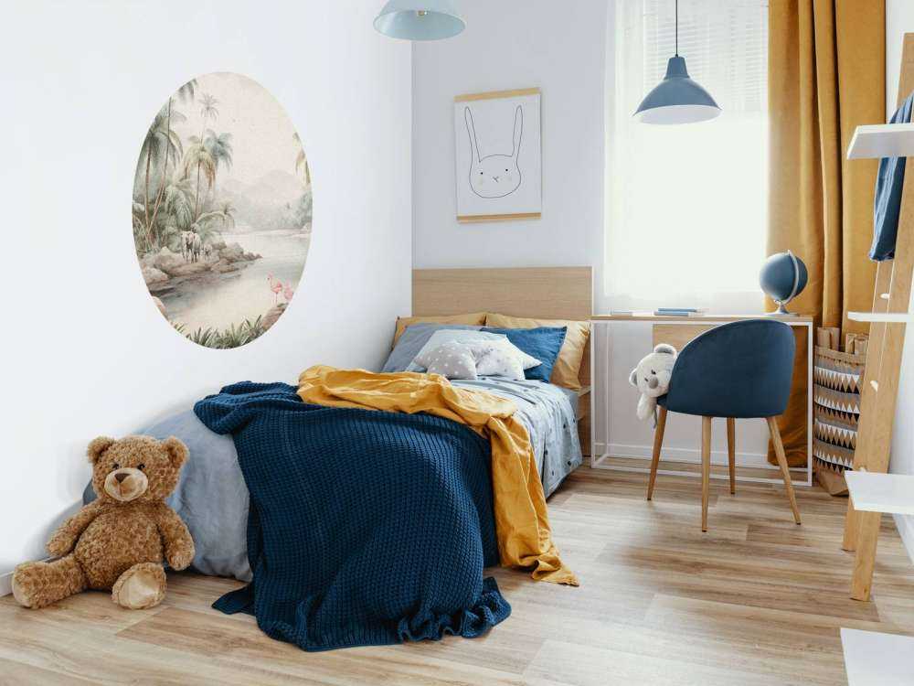Paysage de jungle avec animaux en couleur