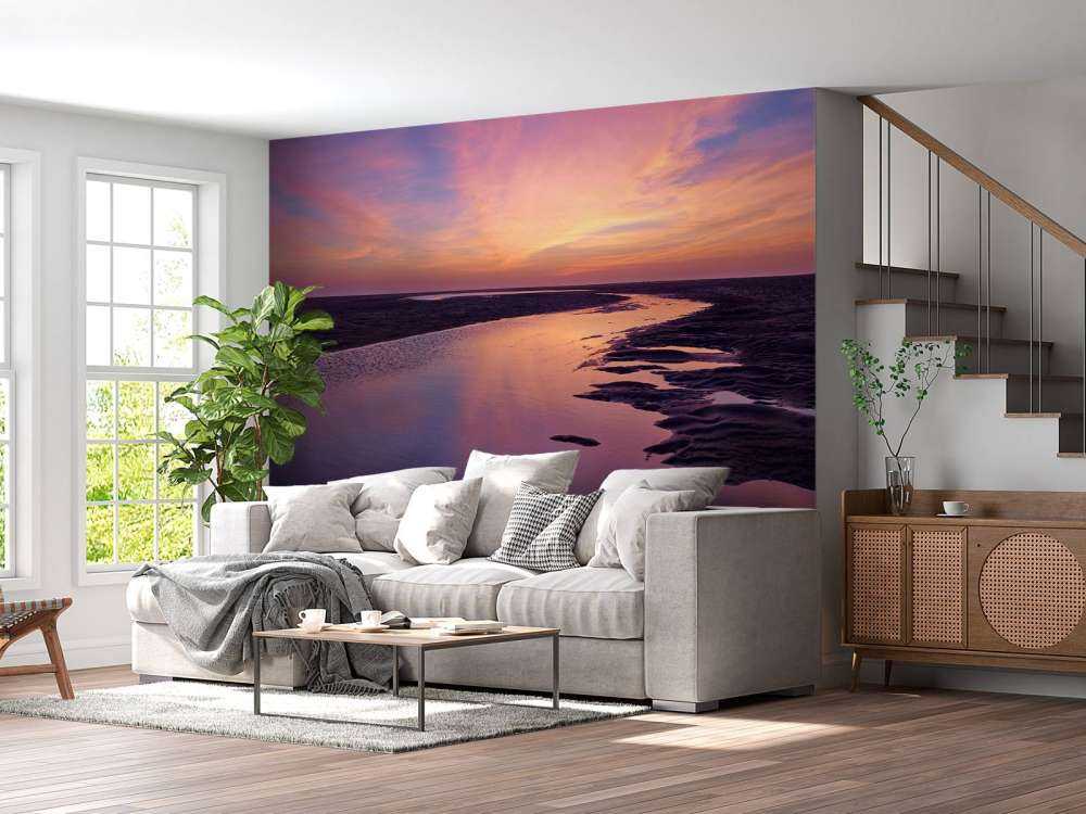 Coucher de soleil avec un air violet