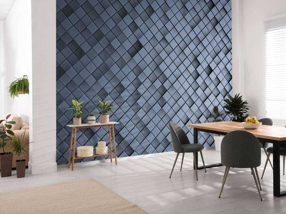 Tuiles bleues en 3D