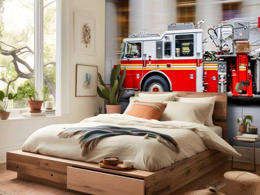Un camion de pompiers américain