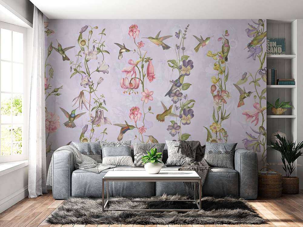 Weadow et Fleurs de Jardin Violet