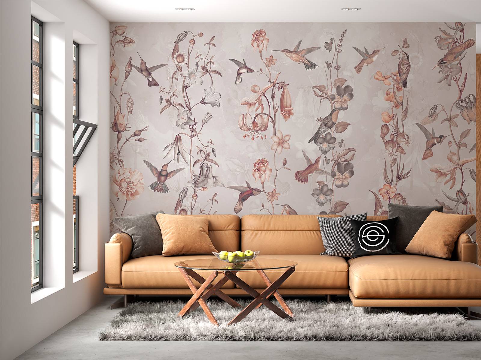 Weadow et Fleurs de Jardin Rose Ancien