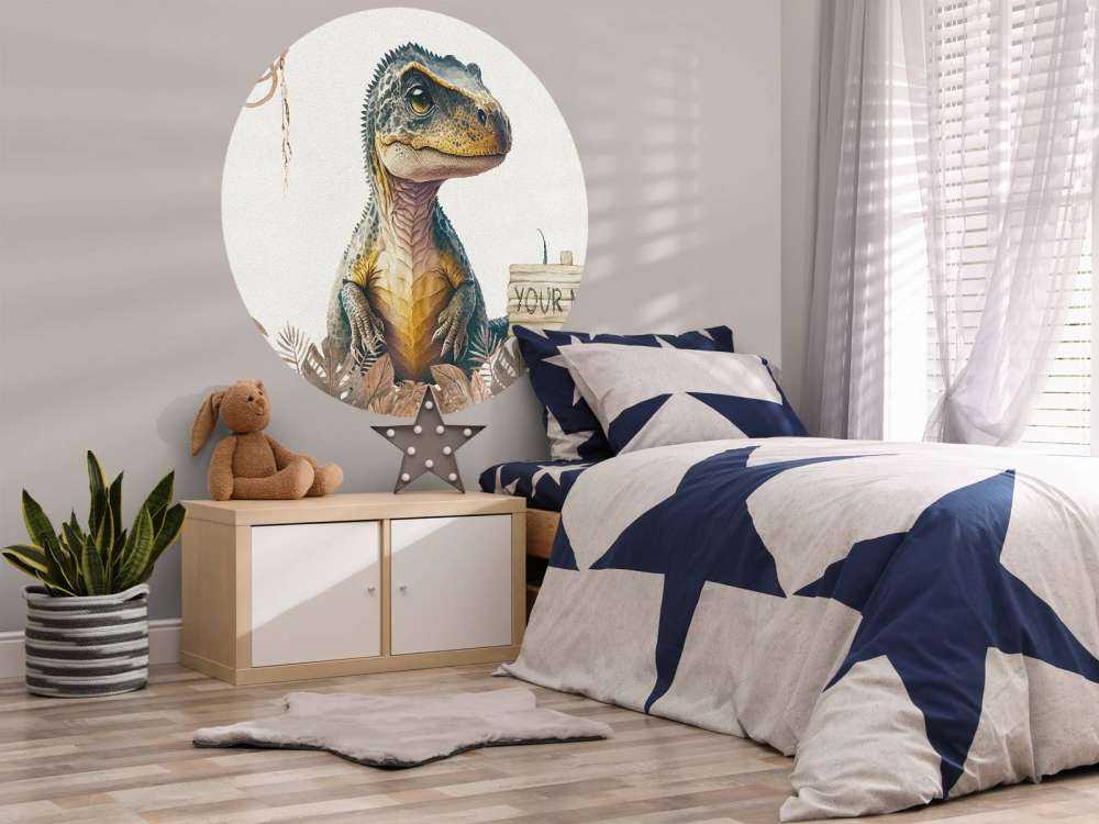 Bébé T-rex dans la jungle taupe