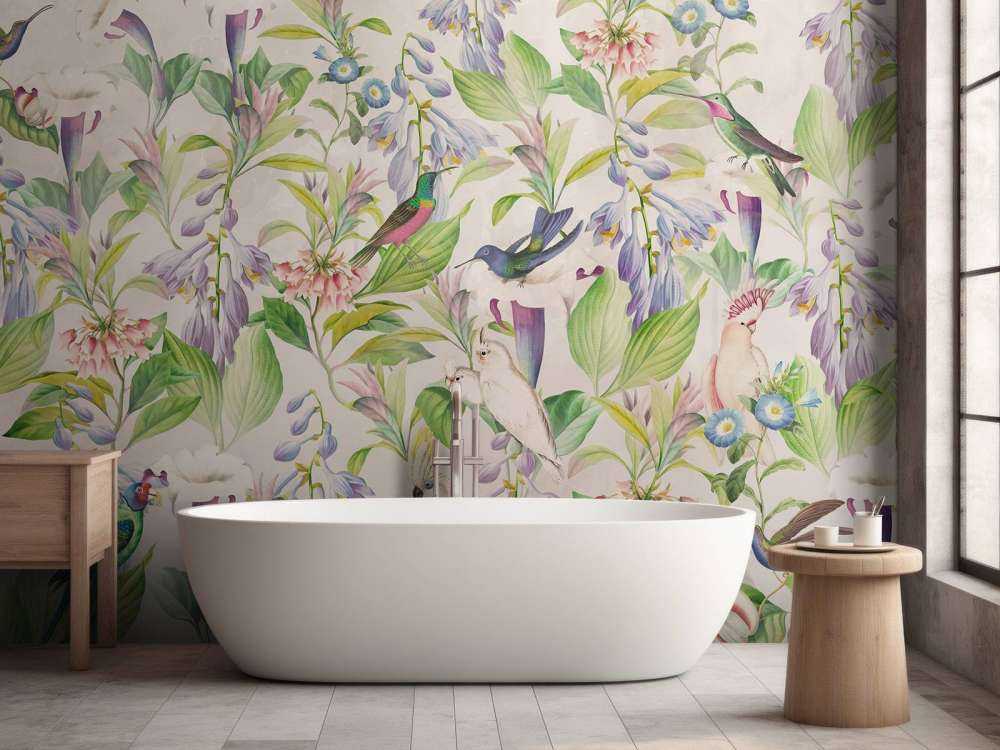 Chant d'oiseaux éthéré en fleurs - Paradis pastel