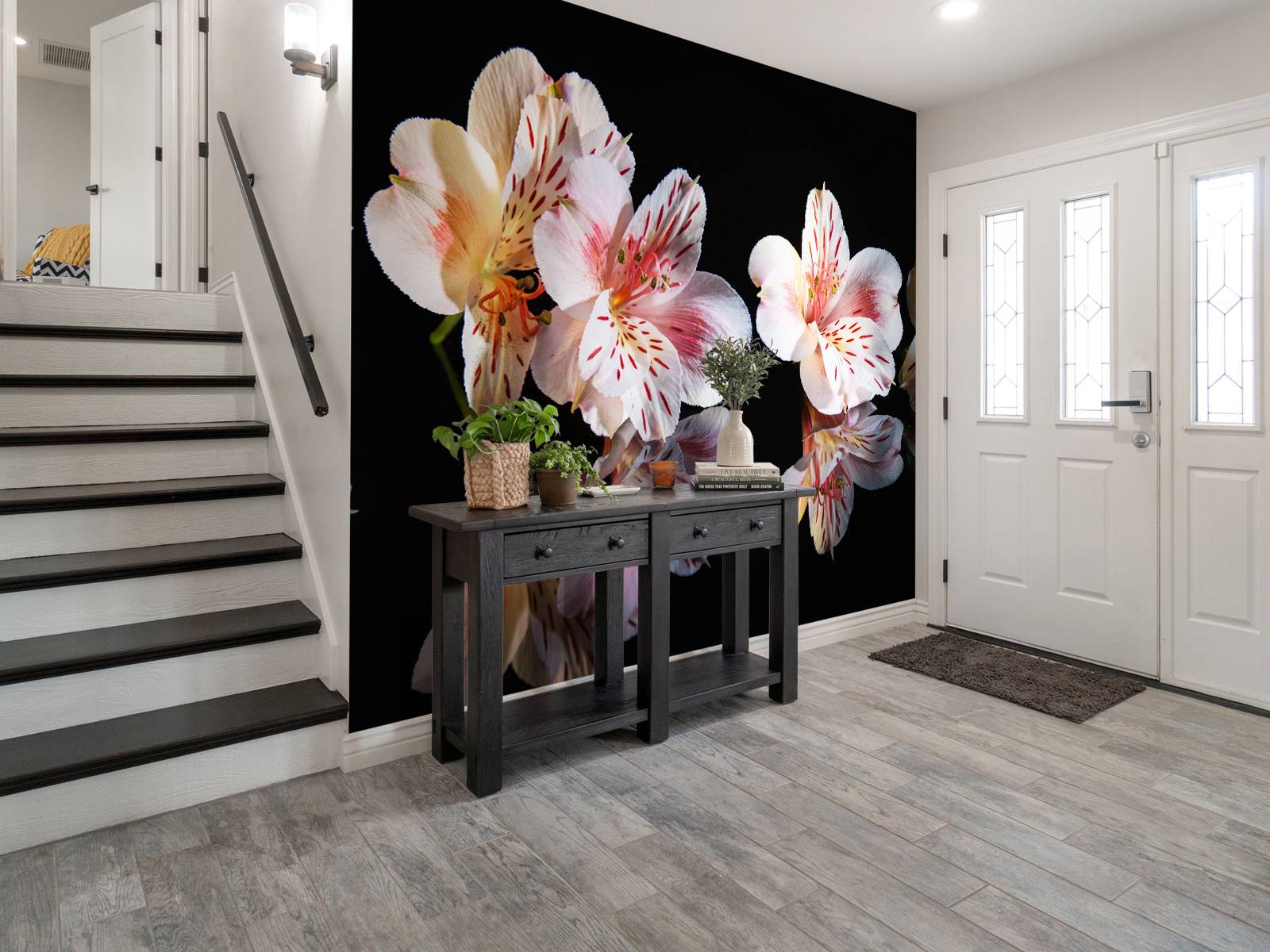 Fleurs d'alstroémère avec reflet
