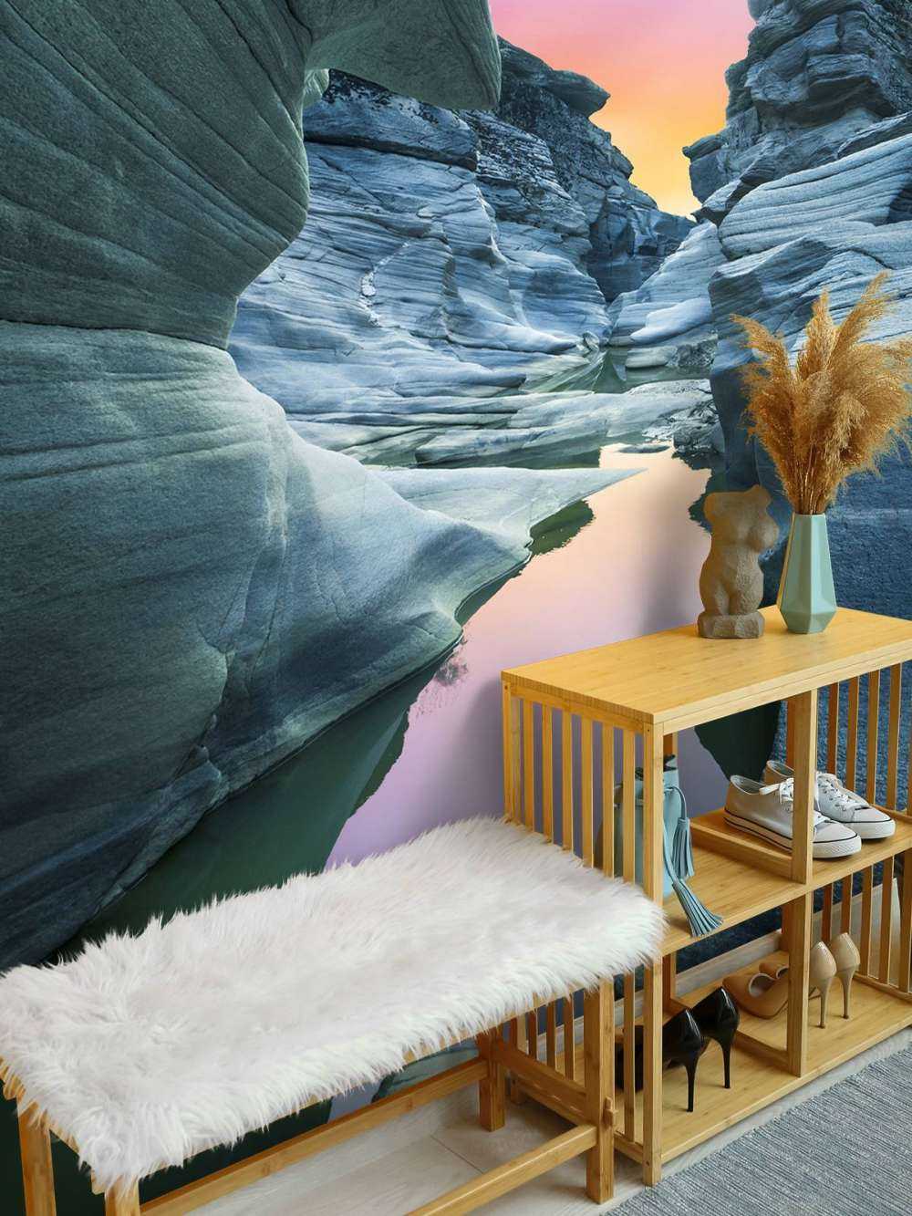Grotte avec ciel coloré