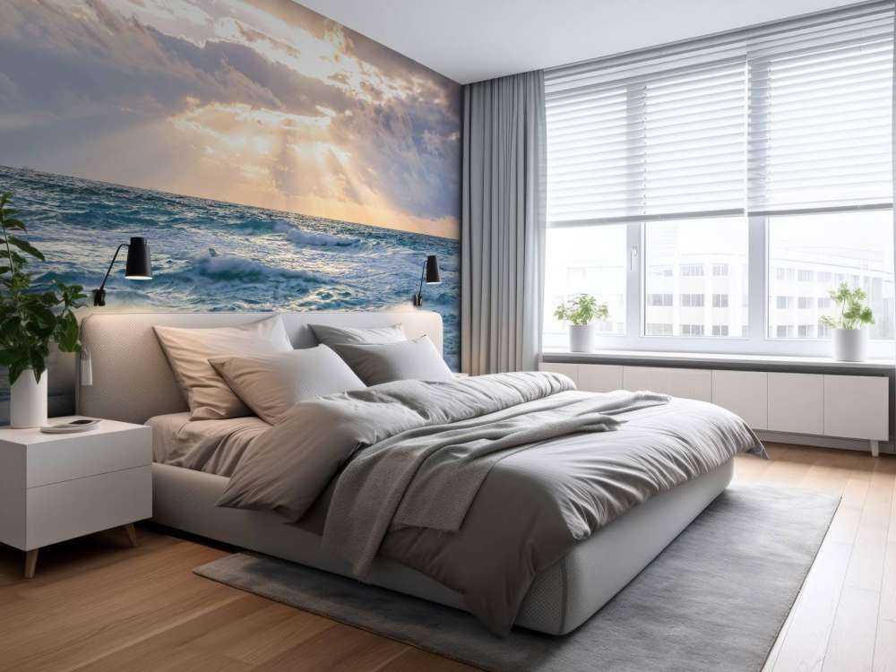 Rayons de soleil au bord de la mer