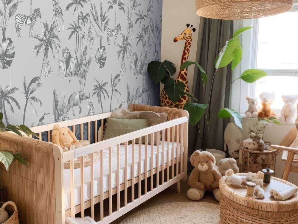 Motif de la jungle animale en gris
