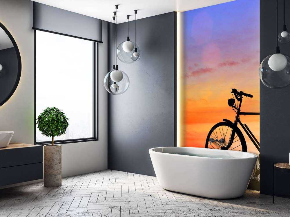 Vélo vintage au coucher du soleil