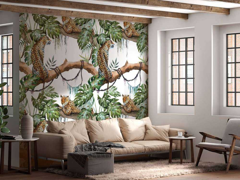 Léopards aquarellés