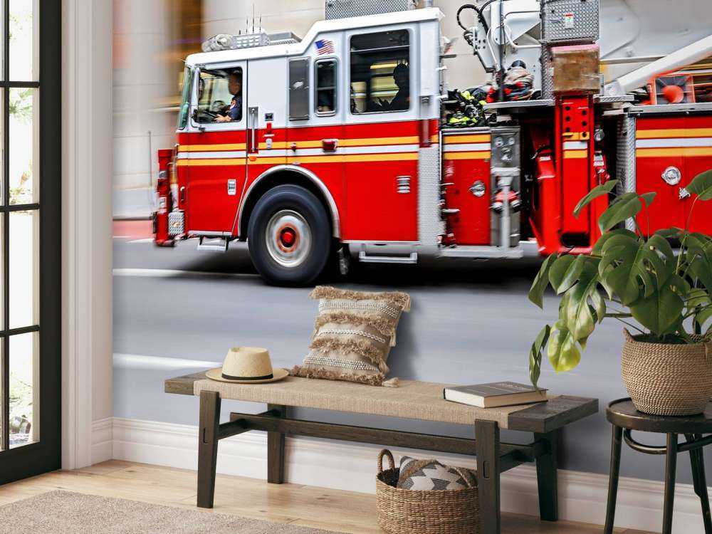 Un camion de pompiers américain