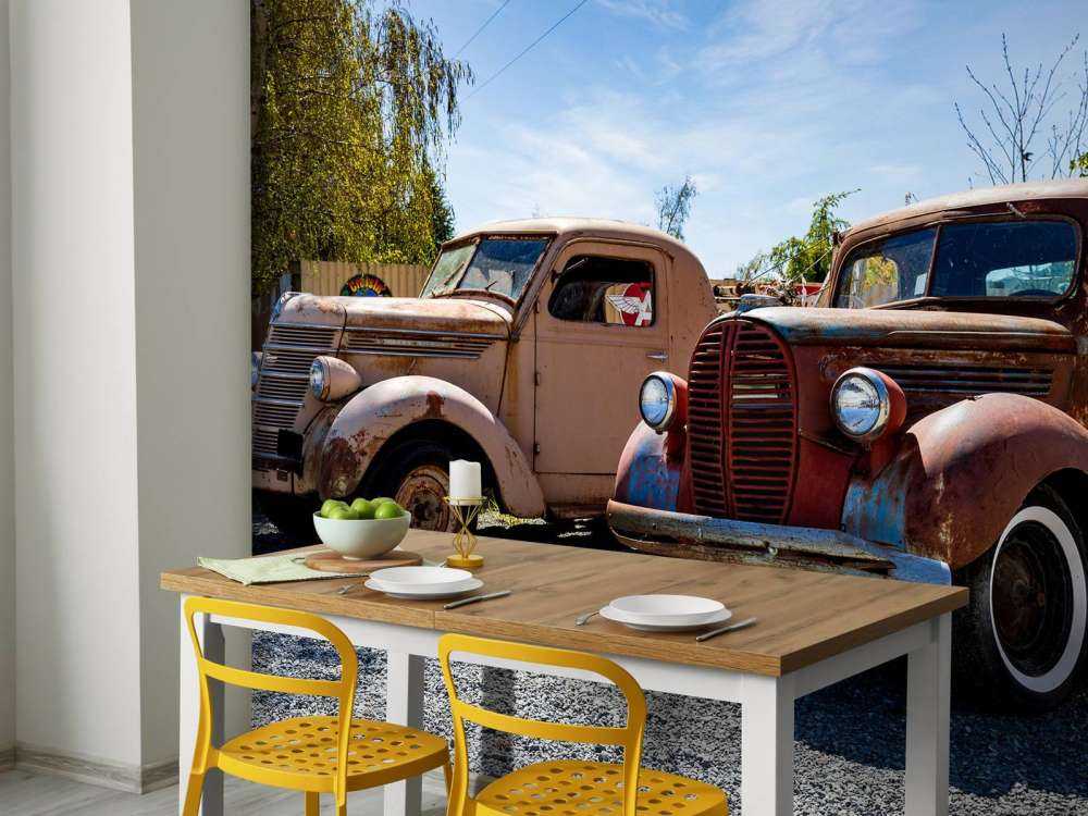 Vieux camions rouillés
