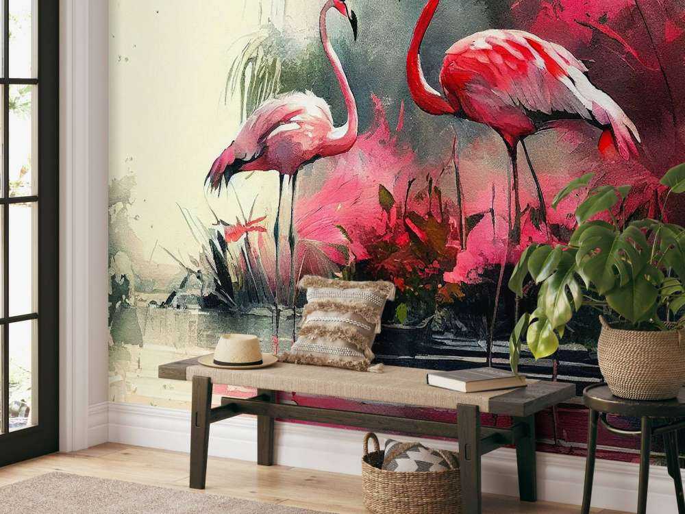 Esquisse de Flamant Carmin