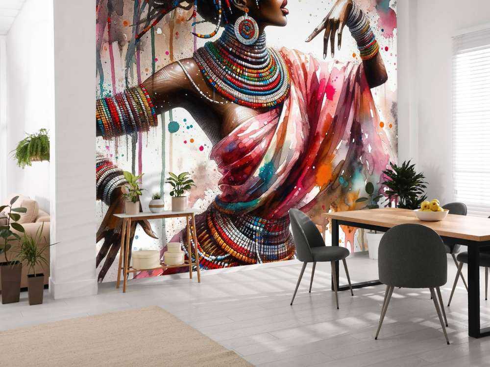 Danseur africain à l'aquarelle