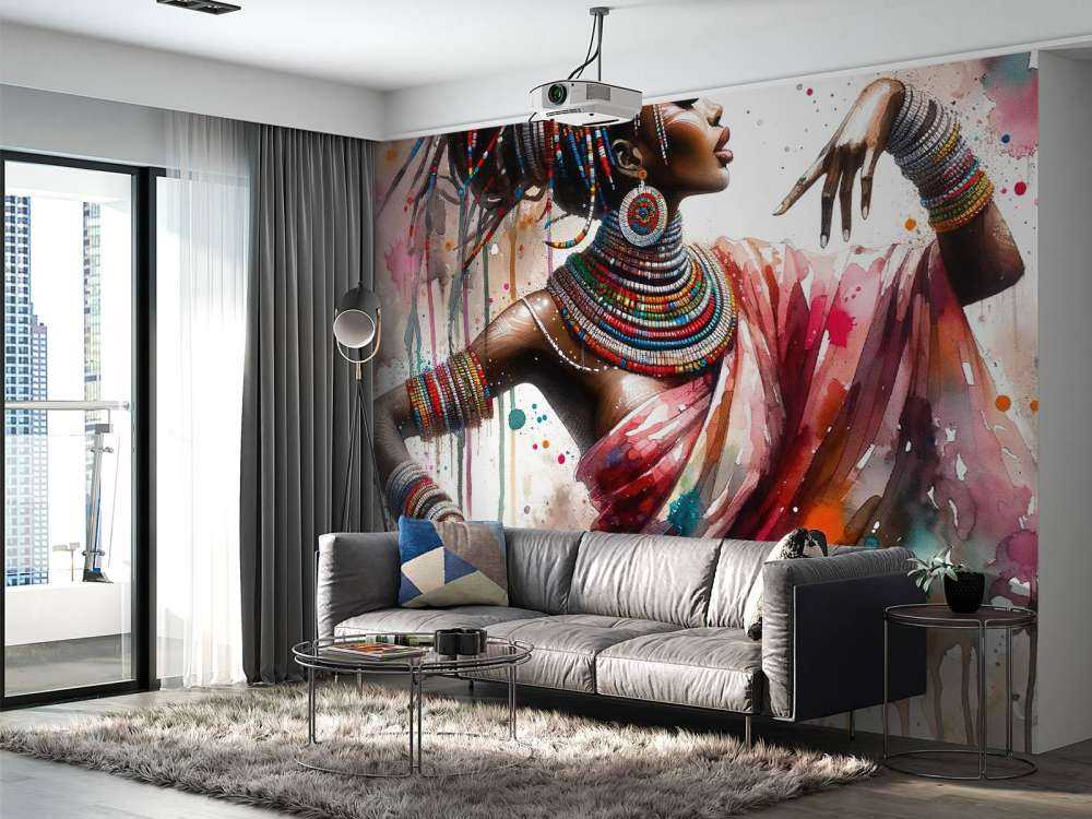 Danseur africain à l'aquarelle