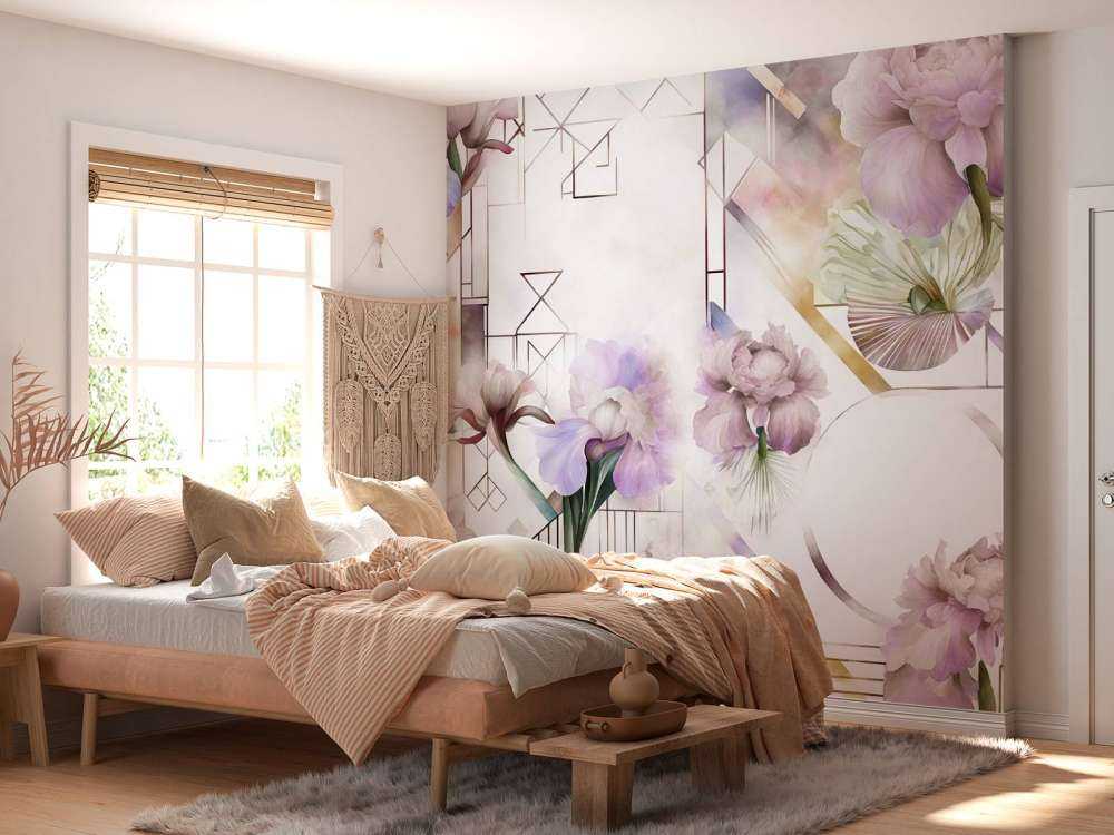 Géométrie aquarelle rose