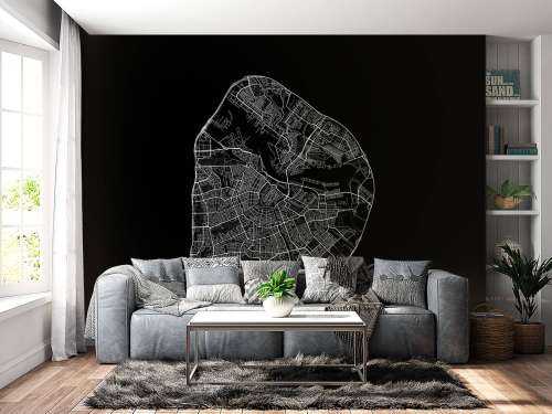 Carte d'Amsterdam, noir