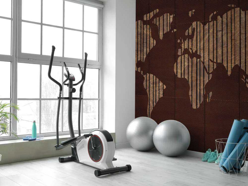 Carte du monde avec texture bois