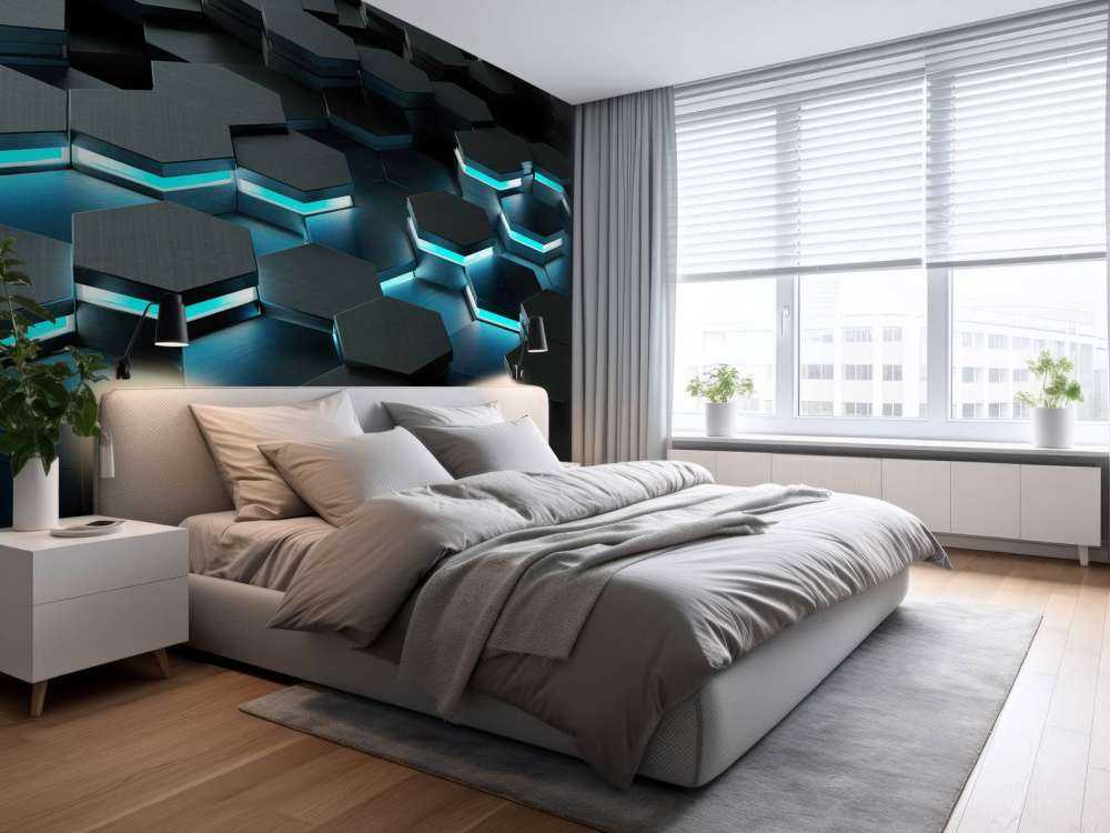 Hexagones 3D lumineux