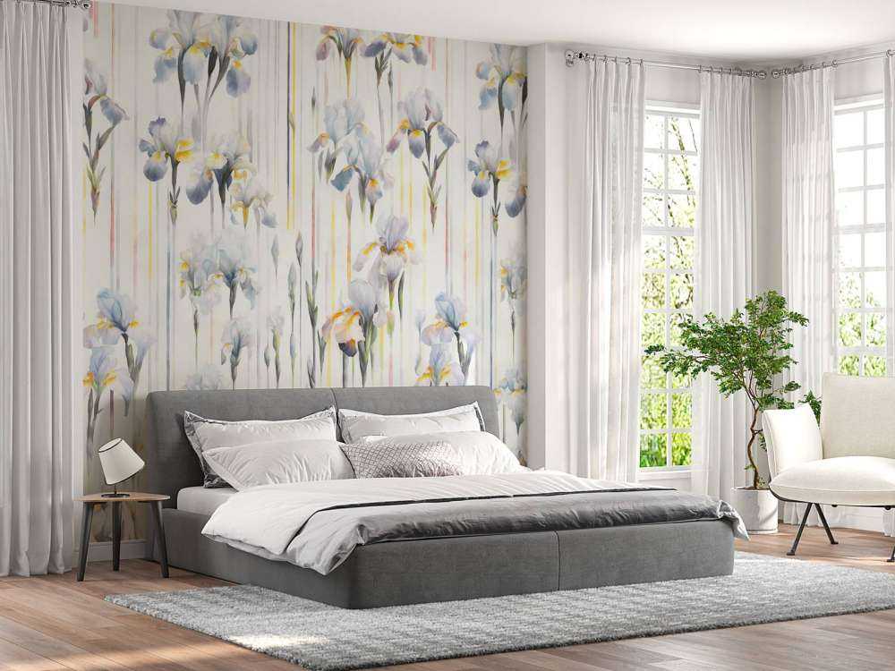 Iris et rayures bleu sans couture