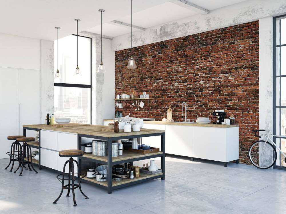 Ancien mur de briques restauré