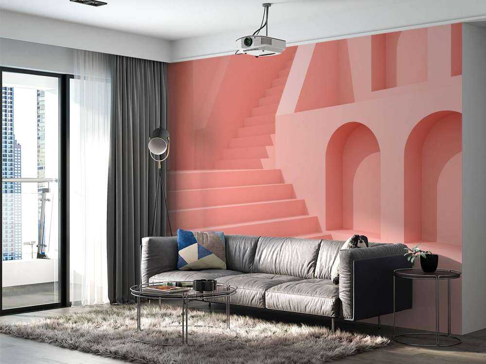 Bâtiment abstrait rose