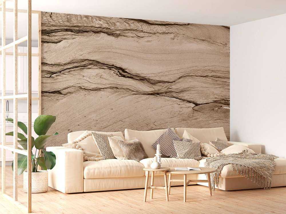 Marbre beige ondulé