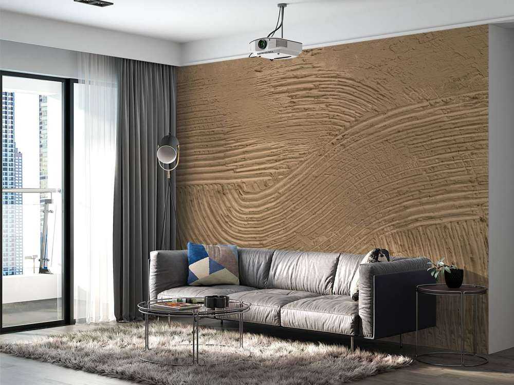 Lignes texturées en brun doré